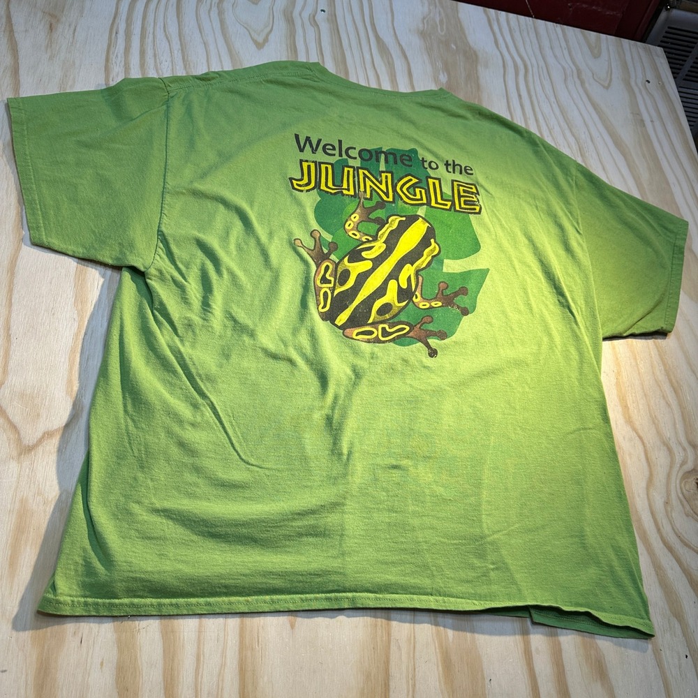 Gildan Mens 3XL Green Welcome to the Jungle Frog CarMax Picnic 2014 Graphic Tee